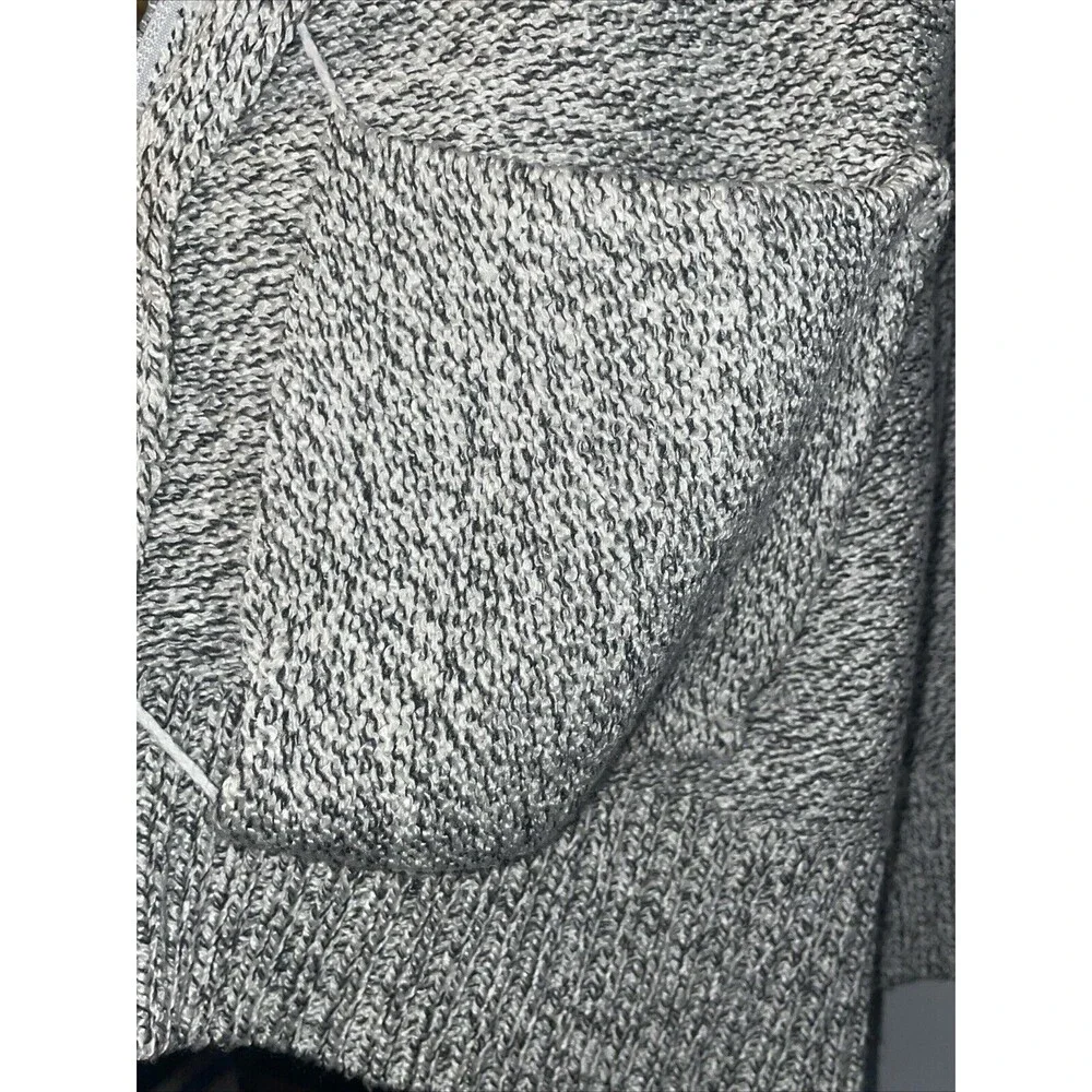 Karen Scott Woman's Minimalist Tight Knit Full Zip Sweater Light Gray Size L - Picture 7 of 7